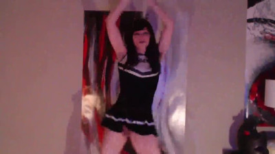 Teen cheerleader dancing