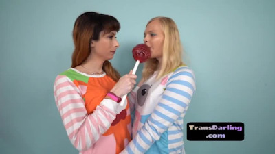 Lesbian trans babe rimming before bareback