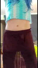 Tutu and see thru skirt monster dildo cum