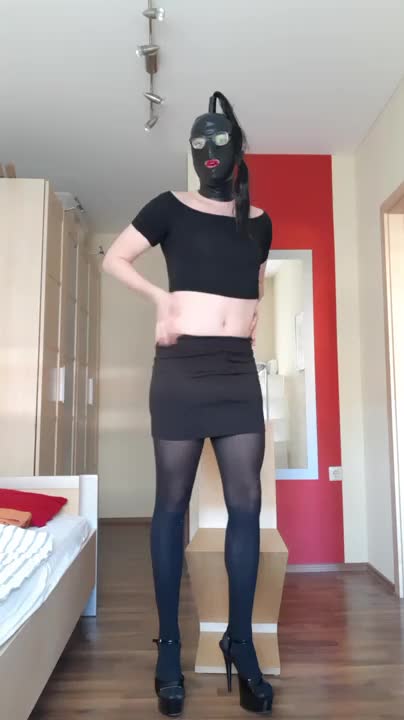 Watch StacySexlips cums with new latex mask Shemale Porn Videos | TranSexBig.