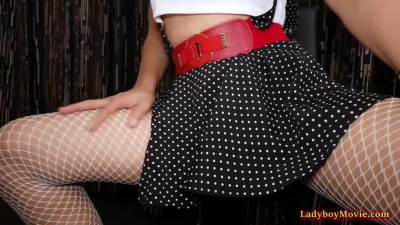 Ladyboy Ice Inserts A Buttplug And Gets Barebacked