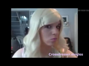 Trans Sissy Jazmin In Patterned Mini Dress