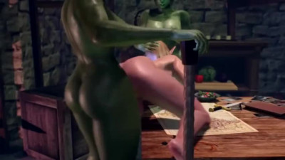 Orcs Futanari and Elf Futa Threesome 3D Animated