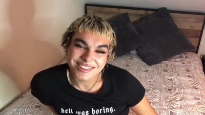 UK femboy sucks small black dick (POV)