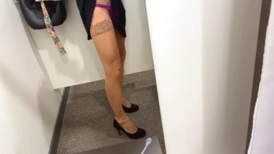 sexy shopping tour in mini tanga an stockings