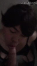 Asian CD surprised by fat nut in the face