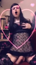Emo Sissy Crossdresser Rides Her Dildo and Has Fun On S