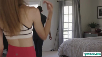 Gorgeous blonde TS licked and ass fucked by her stepbrother