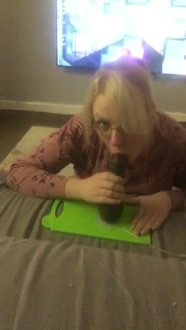 Watch Blonde transgirl practices blowjob skills on dildo Shemale Porn Videos | TranSexBig.