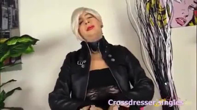 Beautiful crossdresser cum
