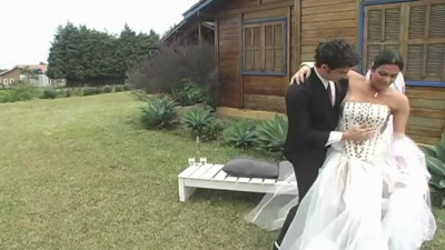Shemale bride fucks her hubby after wedding