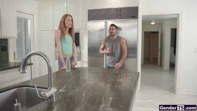 Small tits trans stepsis Crystal Thayer sucks and barebacked