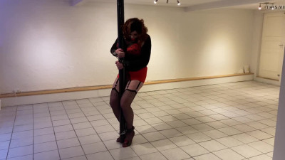 Pole Bondage Posing For The Camera!