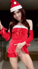 Santa's little helper Sashimi spurts the cream