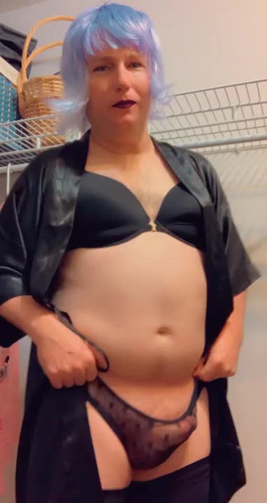 Watch Pantyluvn sissy teasing in black lingerie Shemale Porn Videos | TranSexBig.