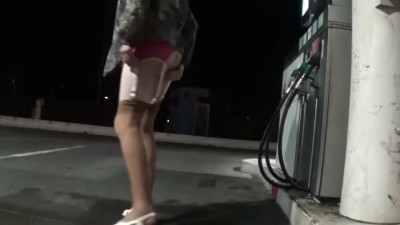 transgender travesti anal dildo lingerie outdoor 51