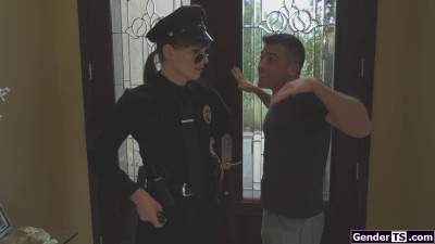 Shemale cop Natalie Mars is cock sucked rimmed and anal ride