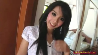 Ladyboy Tao Jerks Off And Inserts Anal Beads