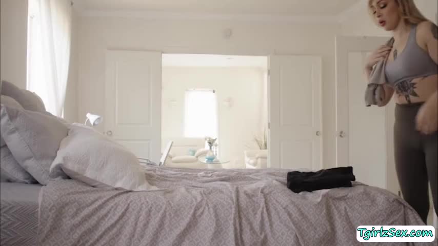 Watch Busty Ts gives black stepbro titjob and lets him fuck her ass Shemale Porn Videos | TranSexBig.