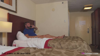 Lovely and innocent shemale cuddles in bed