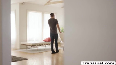 TS Khloe enjoys sucking dudes bigcock
