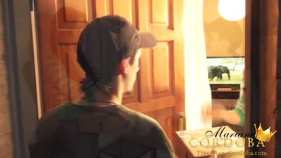 Huge cock trans fucked the delivery guy