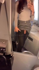 latina tgirl in a public restroom