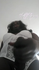ebony babe stroking and cumming on your face (pov)