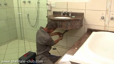 TS Enjoying With The Plumber