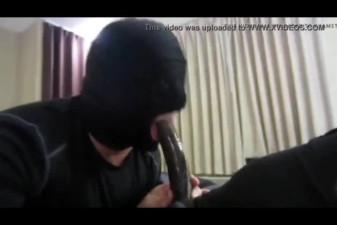 Masked sub sucks huge black shecock in hotel
