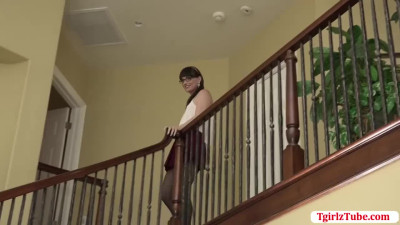 TGirl Natalie Mars bend over and let dude fucks her bouncy ass