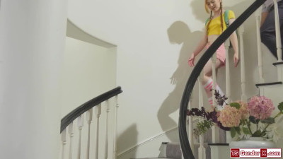 Small boobs trans babysitter Shiri Allwood gets barebacked
