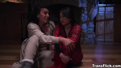 Trans Kasey Kei rimming Lulu Chus ass and licking her tight pussy