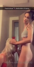 t-girl roughly fucks sissy's mouth and asshole