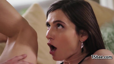 TS MILF fucked on sofa