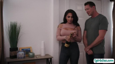 Busty shemale gets her ass fucked by boyfriends friend