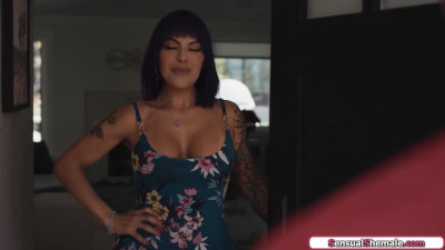 Busty latin trans Foxxy anal fucks a guy and gets barebacked