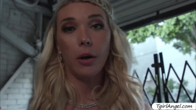 Desperate shemale bride Aubrey Kate wants some random dude for sex