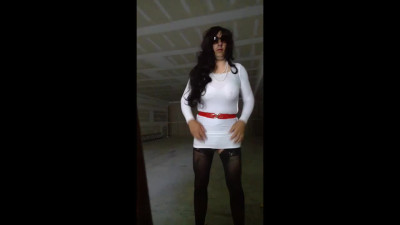 Hot White Dress in Heels BJ