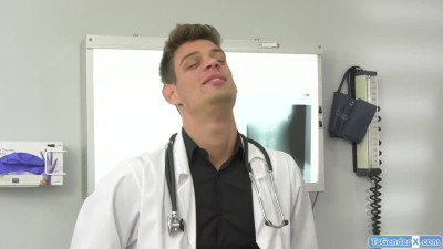 Busty nurse shemale Angelina Please barebacked and asslicked