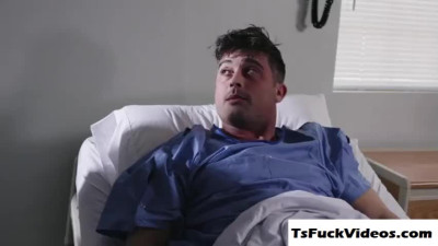 Busty Shemale Nurse Licked And Analed By