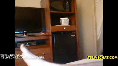 Man fucks tranny with red lingerie