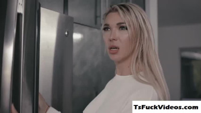 Blonde Trans Aubrey Kate Visits Neighbor And