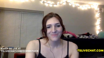 Tranny teen caressing herself in live