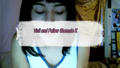 the cutest shemale playing with her cock on webcam