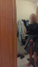 Crossdresser masturbating in skirt
