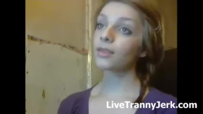 Transgirl Makes Her Cock Ejaculate