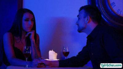 Smalltits shemale licked and analed by a guy in the bar
