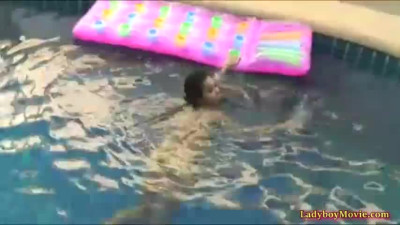 Teen Ladyboy Tao Having Fun In Swimming Pool