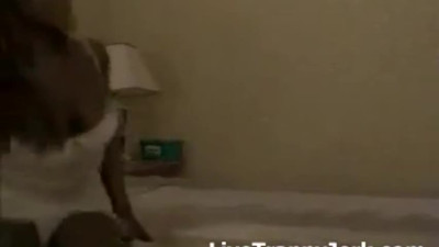 black trans tops white guy on webcam